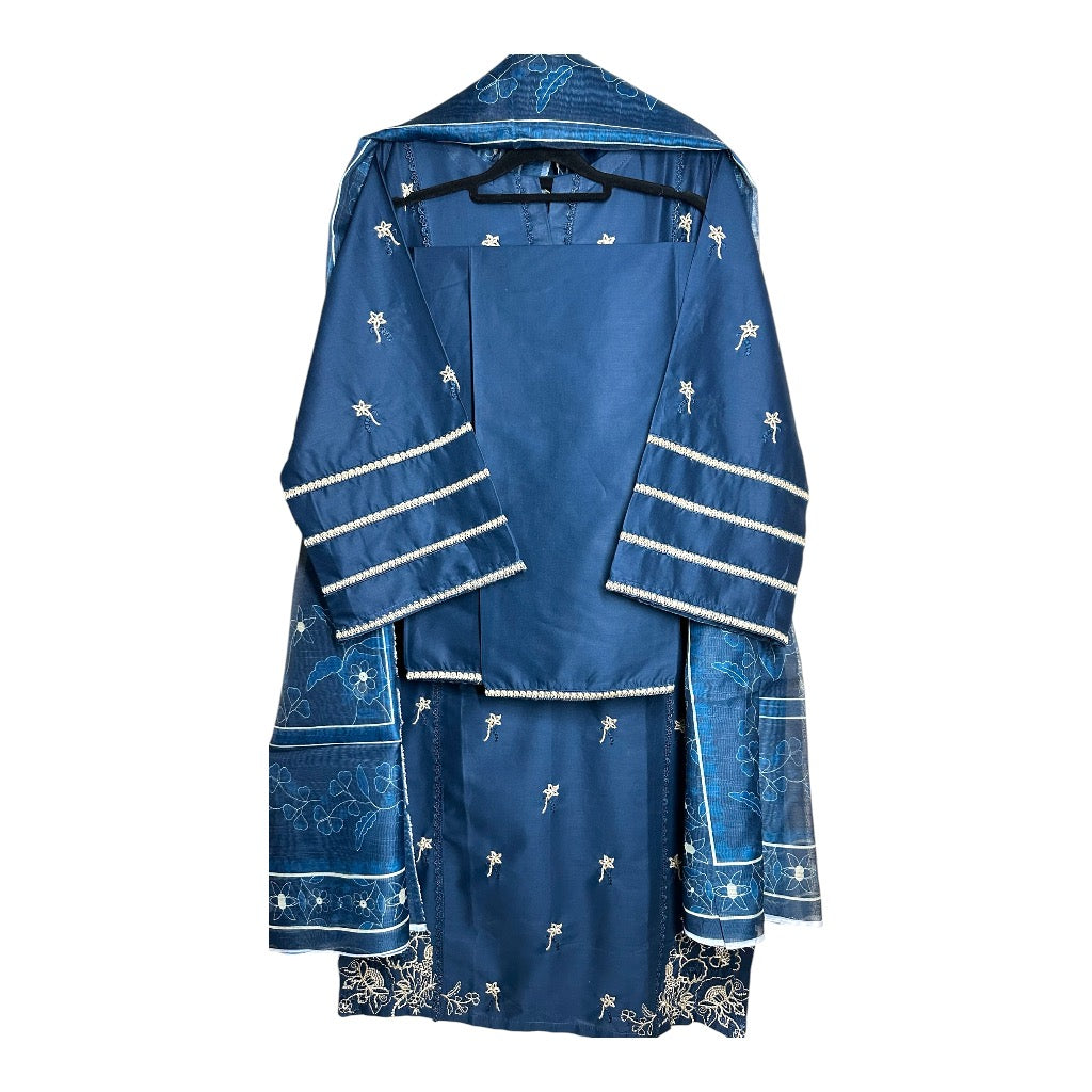 Casual Luxe Embroidered 3 Piece Suit