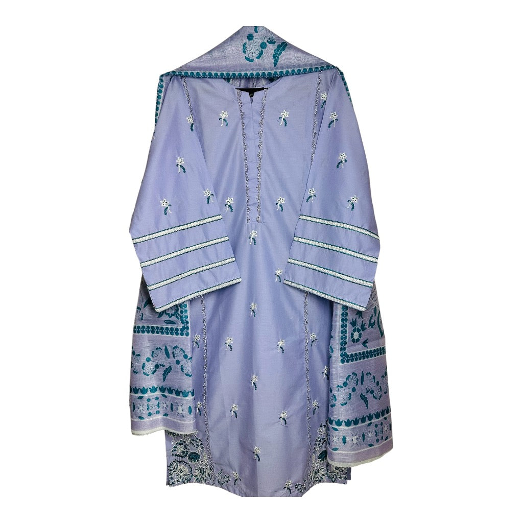 Casual Luxe Embroidered 3-Piece Suit